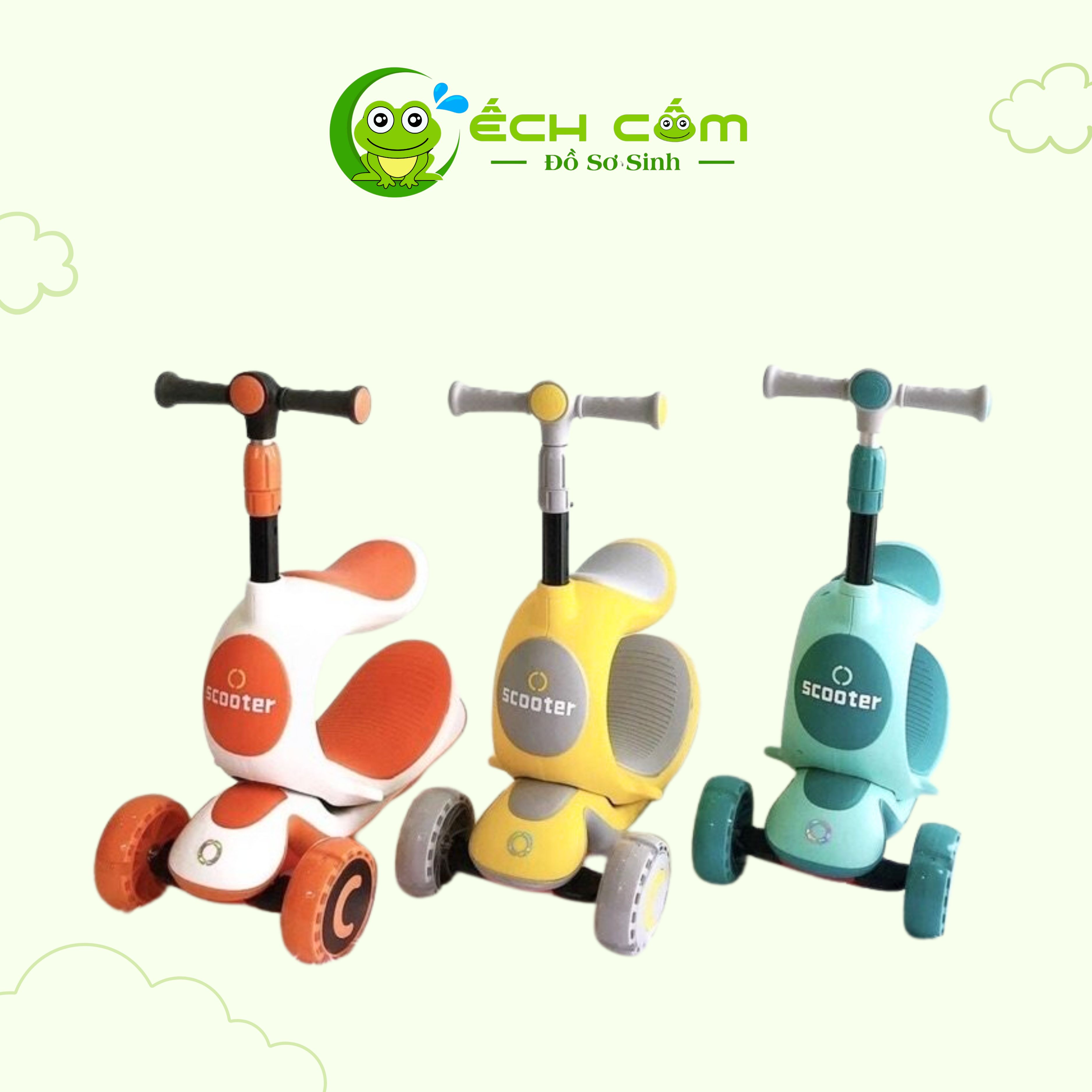 Xe trượt Scooter 3 bánh 808 ( xanh - đỏ - vàng - nâu )
