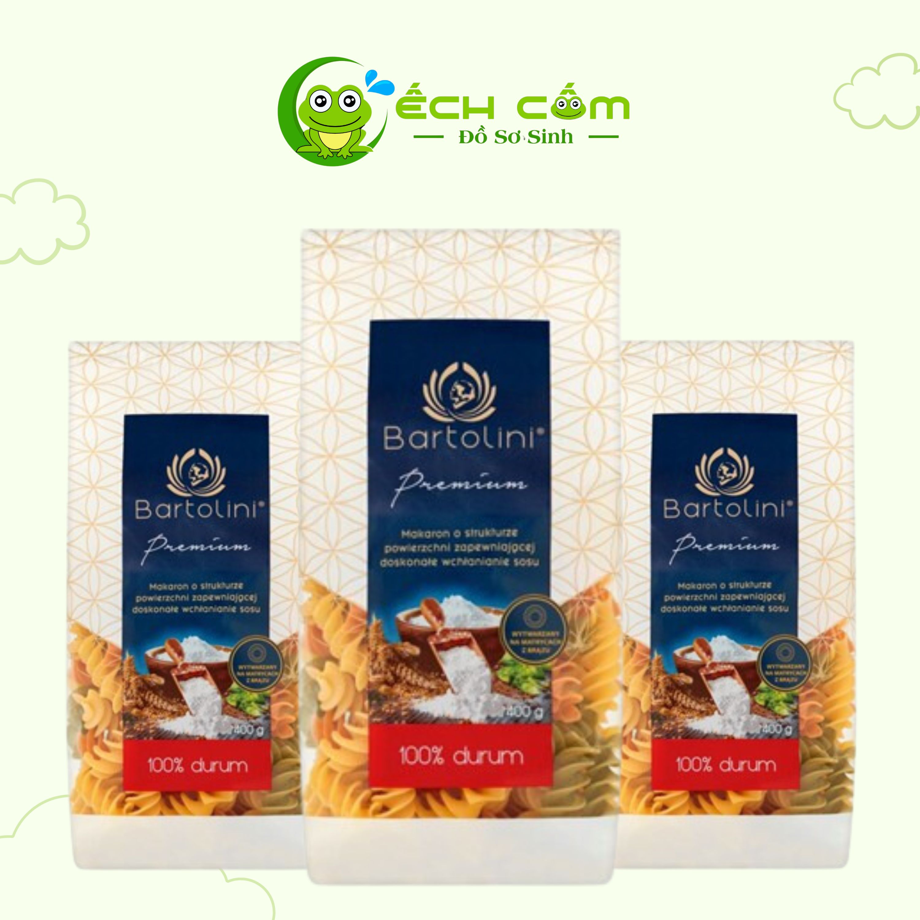 mì Nui Xoắn rau Củ  3 màu Bartolini 400 g