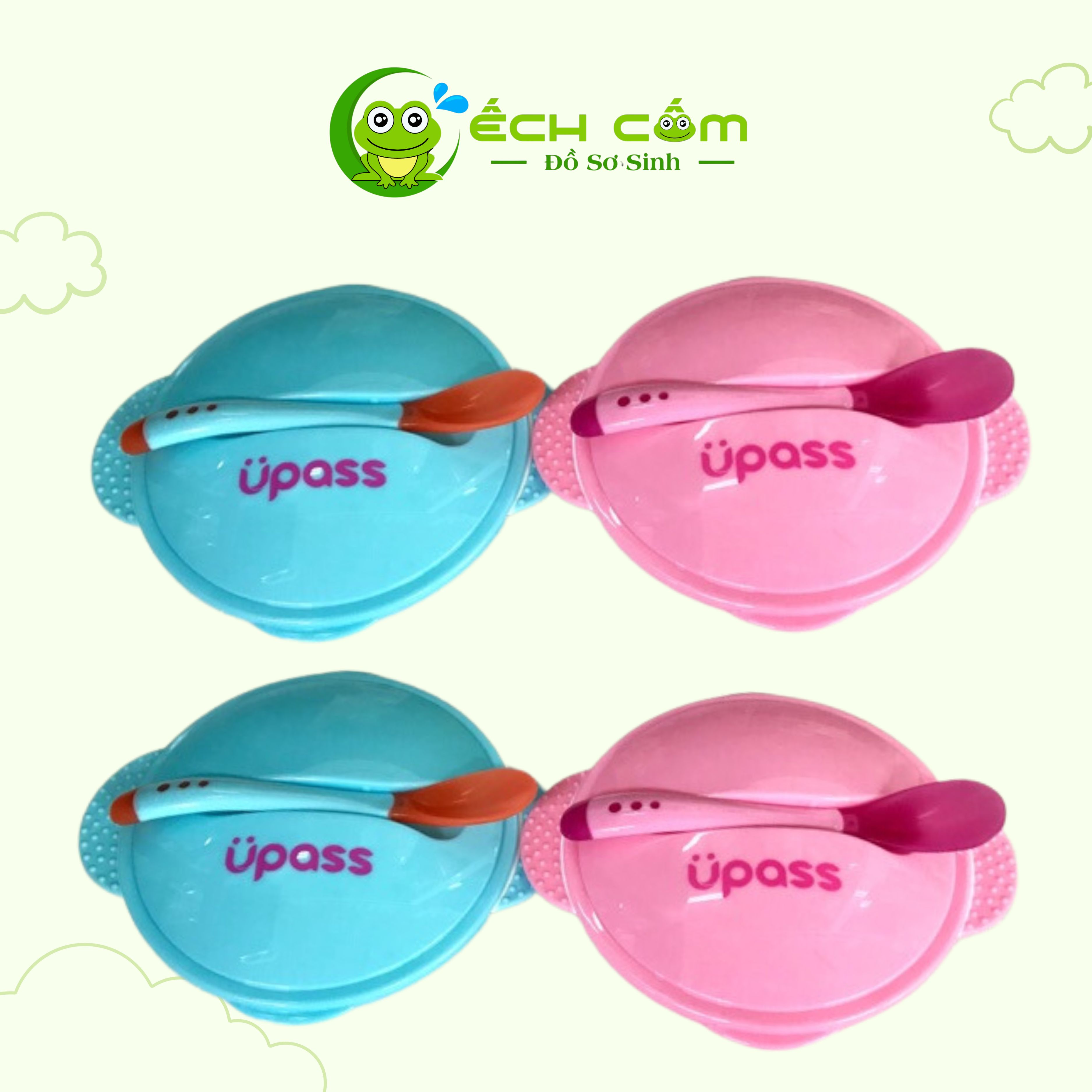 Bát  Ăn dặm chống Đổ Kèm Thìa Upass