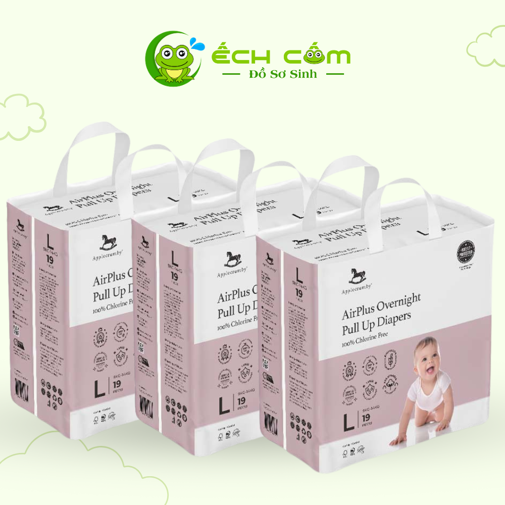 Bỉm quần đêm Applecrumby Overnight Mini Pull Ups size L – 19 miếng (9-14kg)