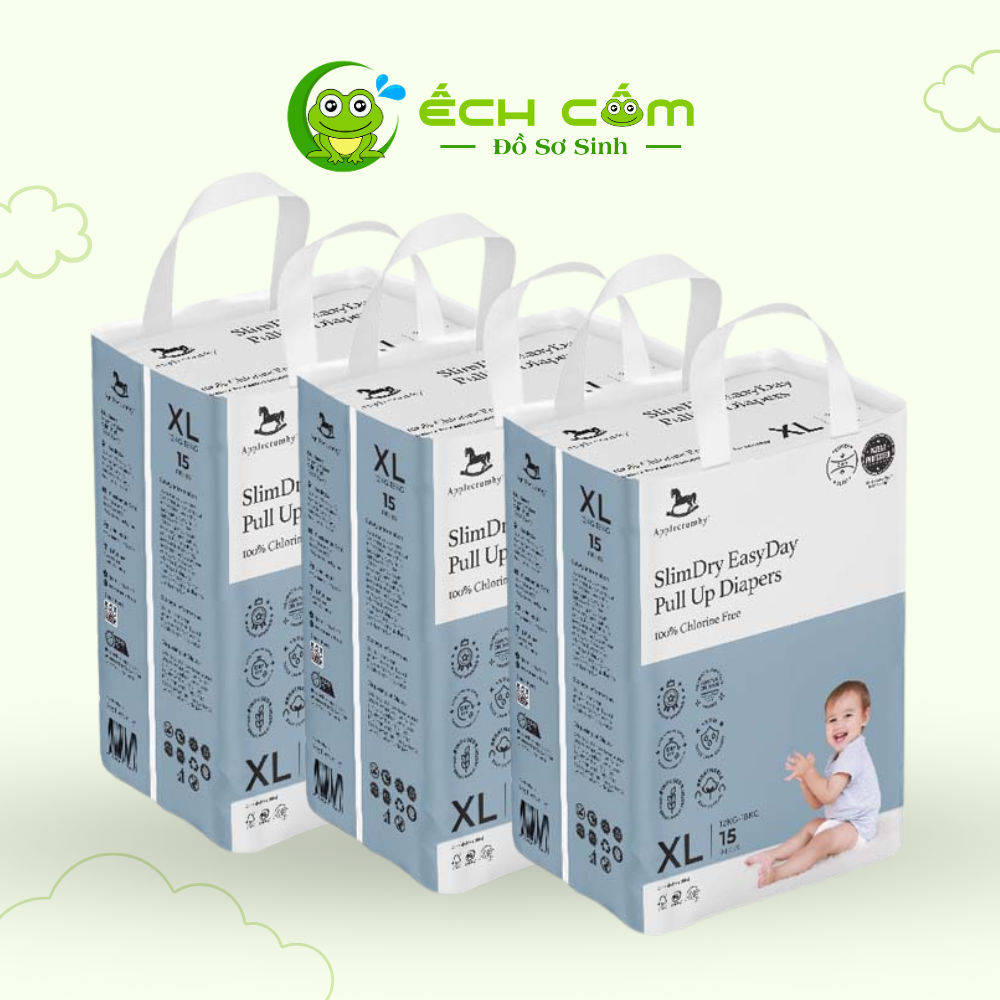 Bỉm quần ngày Applecrumby Slimdry Easyday Mini Pull Ups XL – 15 miếng (12-18kg)