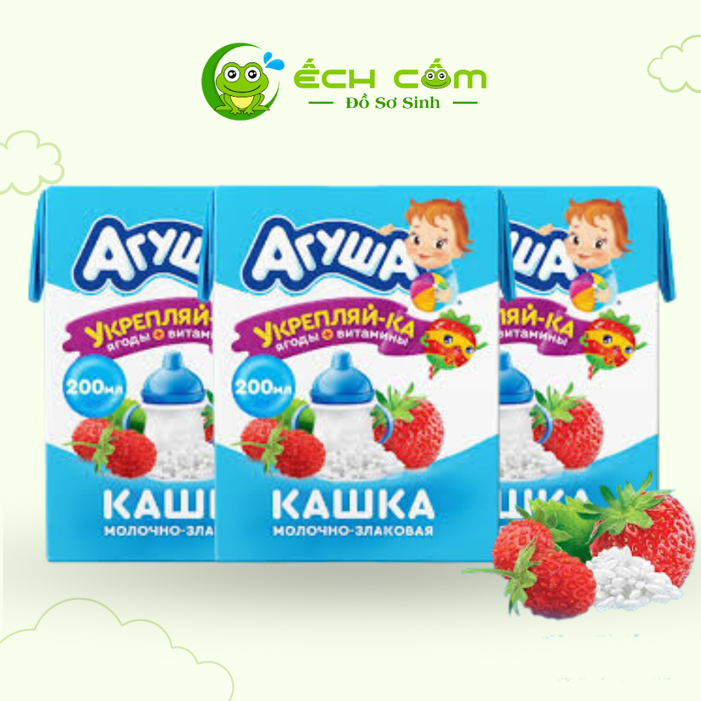 Sữa Gạo Sữa  Vị  Dâu Tây Dâu Đất Agusha 200ml