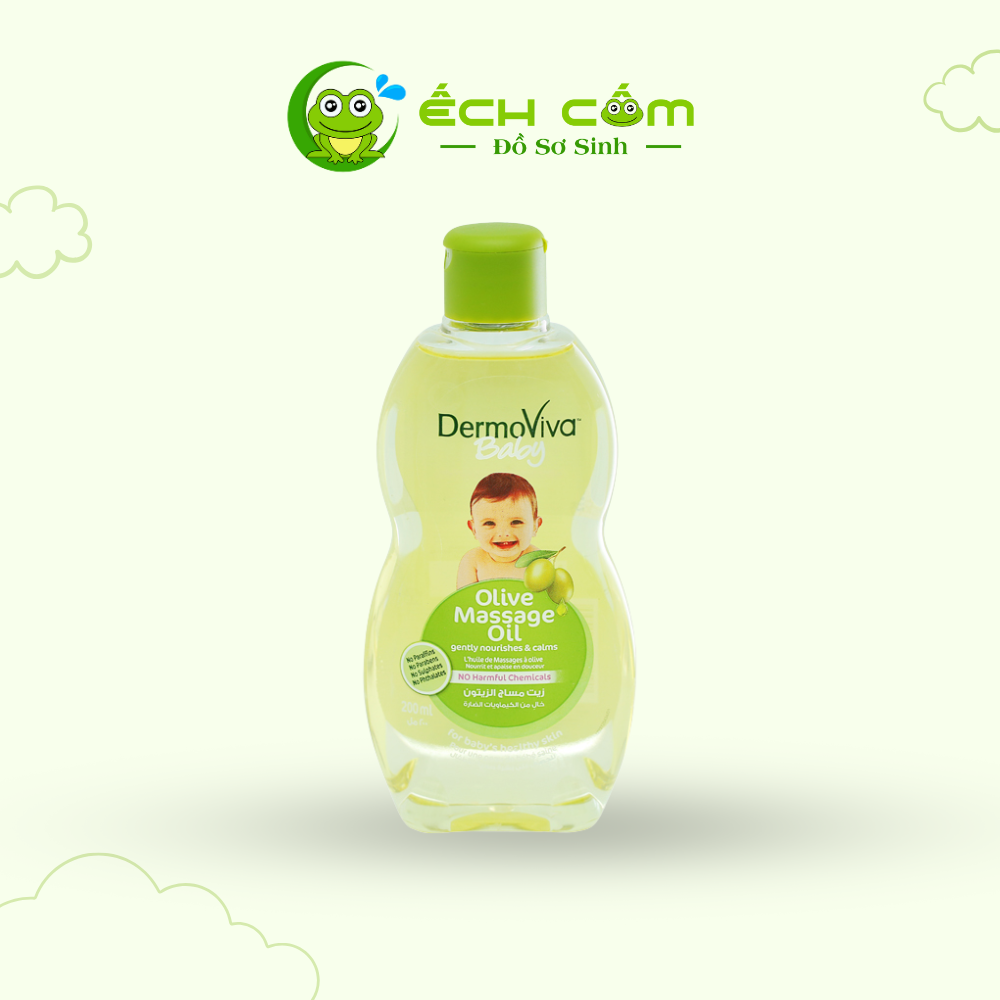 Dầu matxa Dermoviva Chiết xuất Olive cho bé 200ml