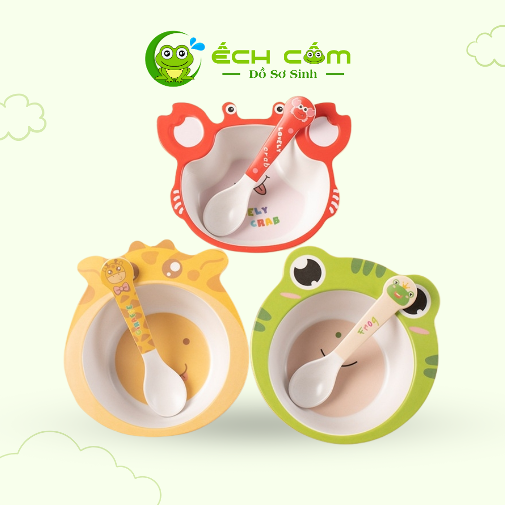 Bát Ăn Dặm Kèm Thìa Sợi Tre  9baby