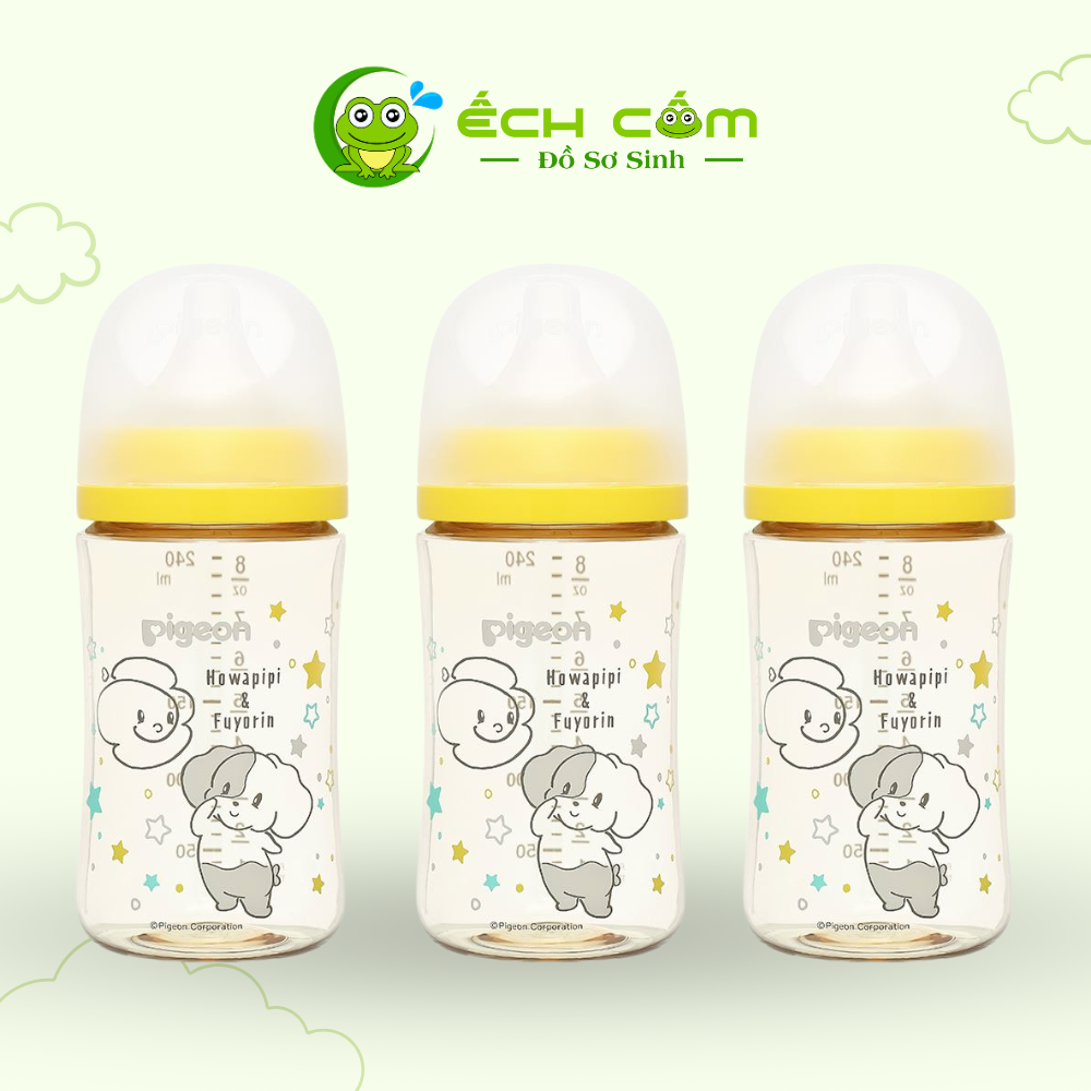 Bình Sữa Pigeon PPSU HOWAPIPI WN3 240ml   Vàng