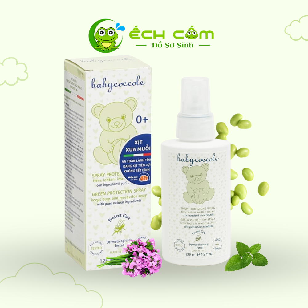 xịt xua muỗi chiết xuất tía tô đất và cây phong nữ babycoccole om+