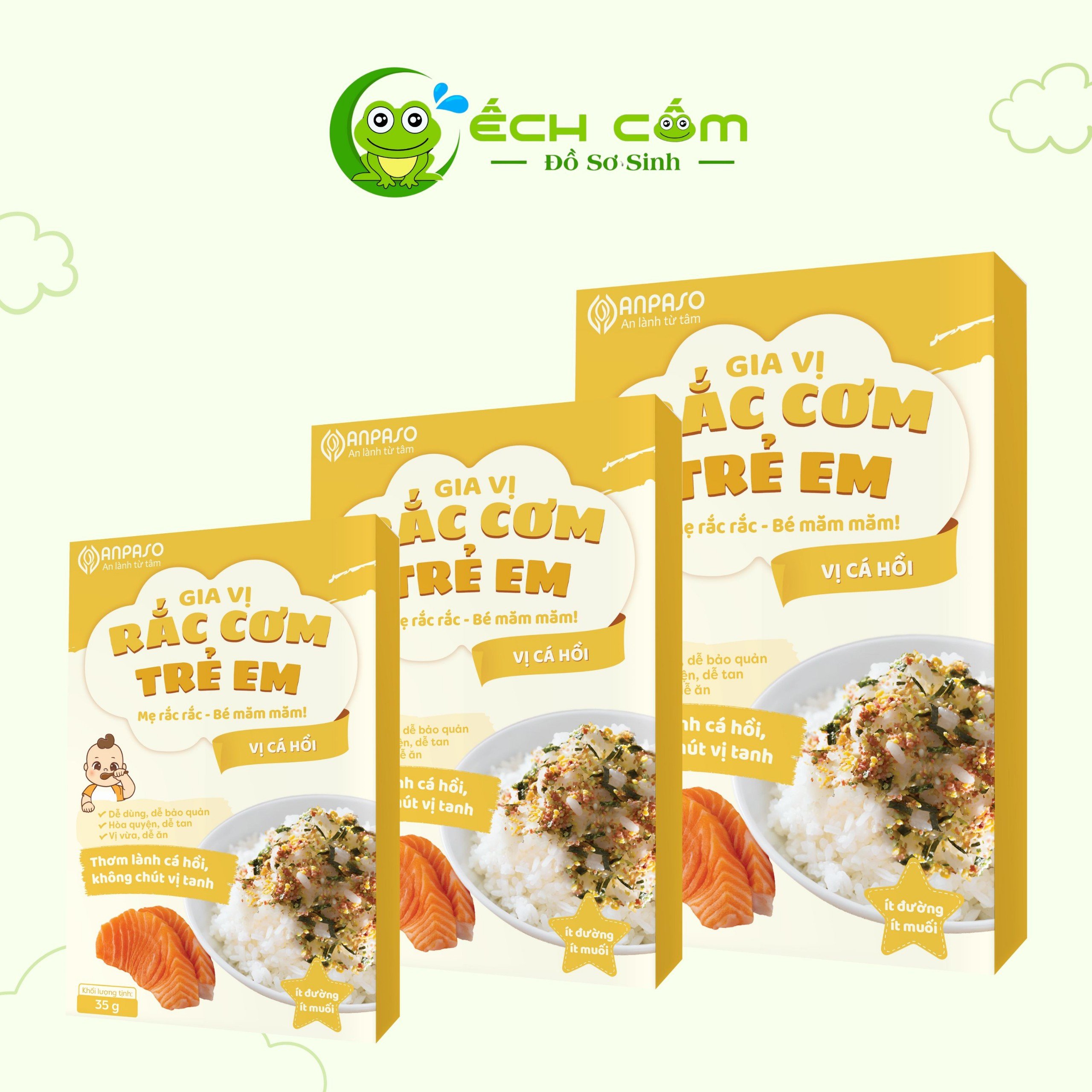 Gia vị rắc cơm trẻ em Anpaso vị cá hồi 35g
