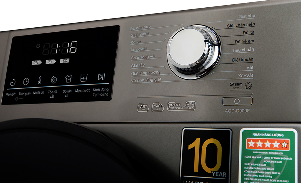 Máy giặt AQUA Inverter 9 Kg AQD-D900F.S
