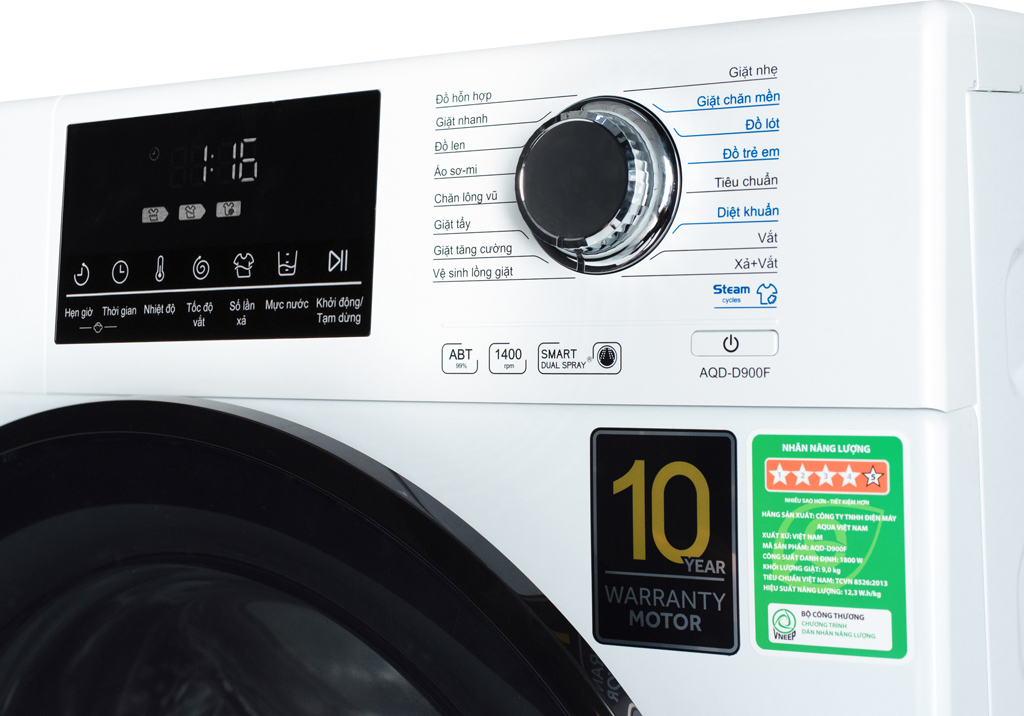 Máy giặt Aqua Inverter 9 Kg AQD-D900F.W