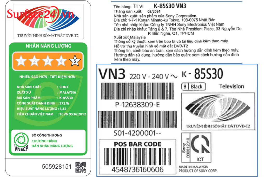 Google Tivi Sony 4K 85 inch K-85S30