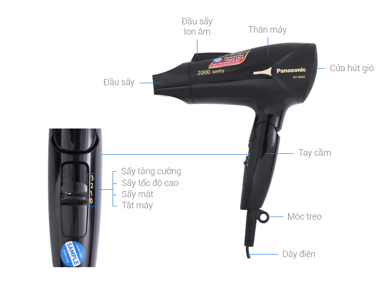 Máy Sấy Tóc Panasonic EH-NE64-K645 2000 W - Chính Hãng