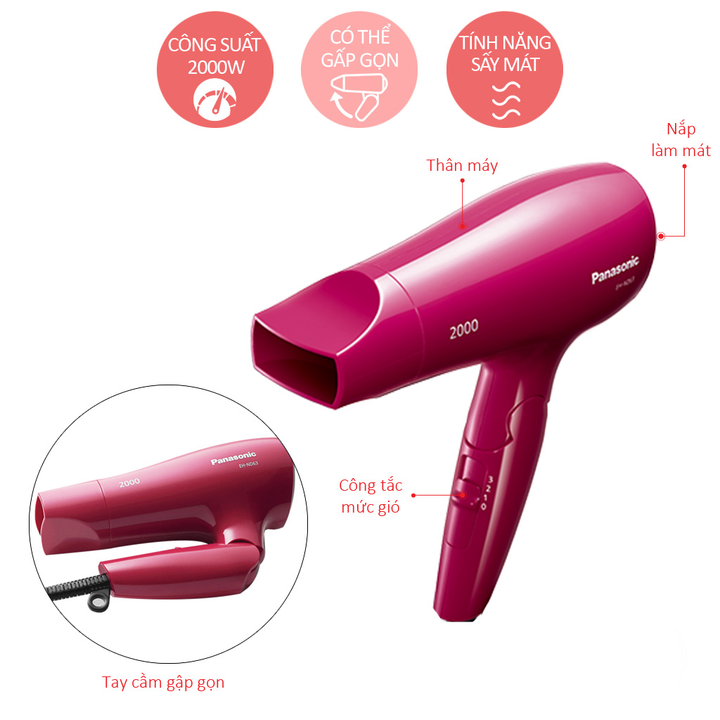 Máy Sấy Tóc Panasonic EH-ND63-P645 2000 W - Chính Hãng