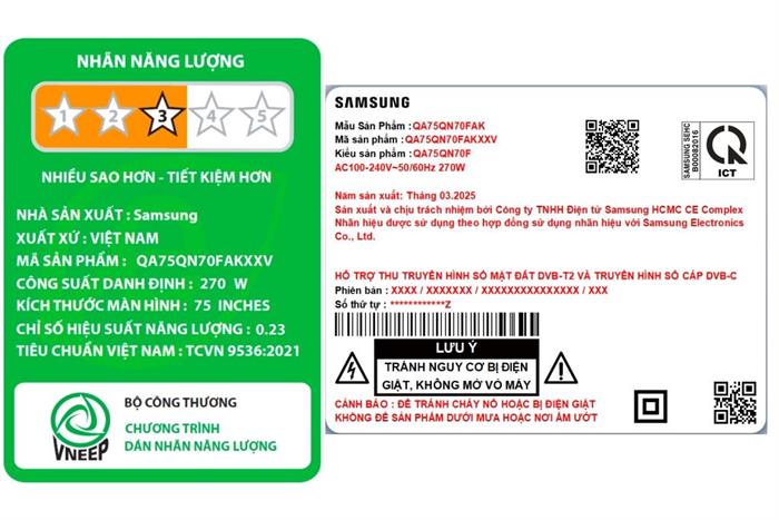 Smart Tivi Neo QLED Samsung AI 4K 75 inch QA75QN70F