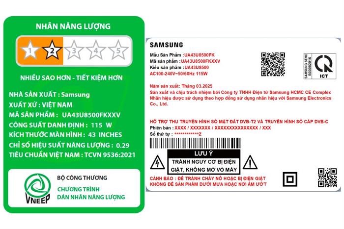 Smart Tivi Samsung 4K 43 inch UA43U8500F