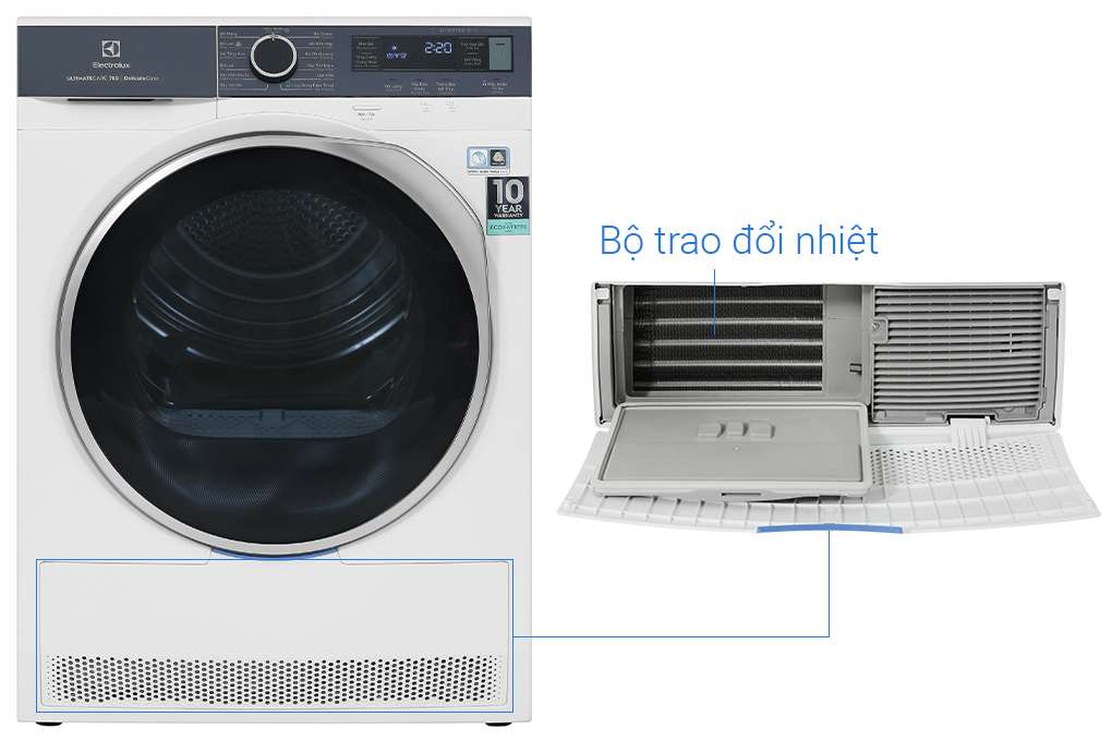 Máy Sấy Bơm Nhiệt Electrolux 8Kg EDH804H5WB - Chính Hãng