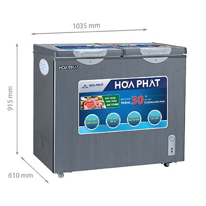 Tủ đông Hòa Phát 205 lít 2 ngăn HCF 506S2Đ2SH - Dàn đồng