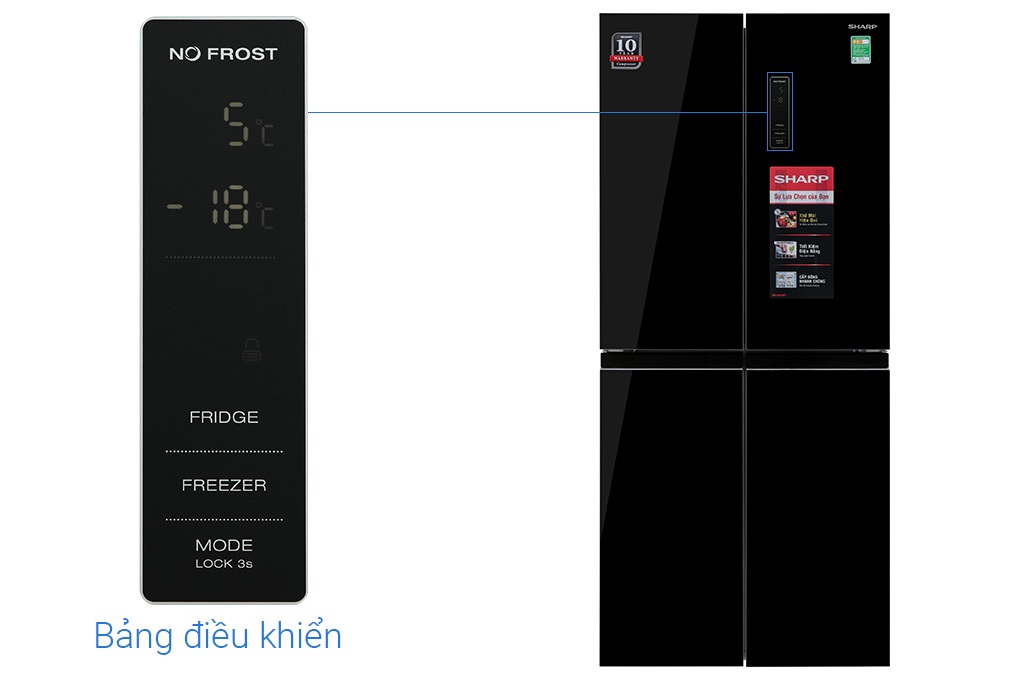Tủ lạnh Sharp Inverter 404 lít SJ-FX420VG-BK - Chính hãng