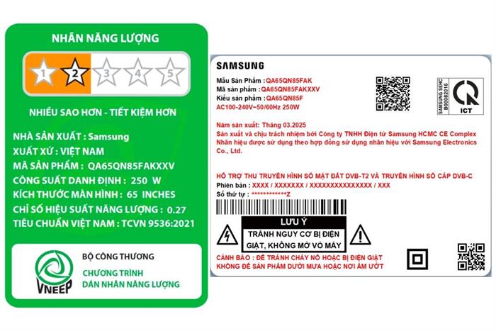 Smart Tivi Neo QLED Samsung AI 4K 65 inch QA65QN85F