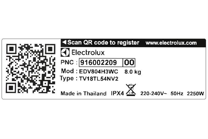 Máy sấy thông hơi Electrolux UltimateCare 8 kg EDV804H3WC