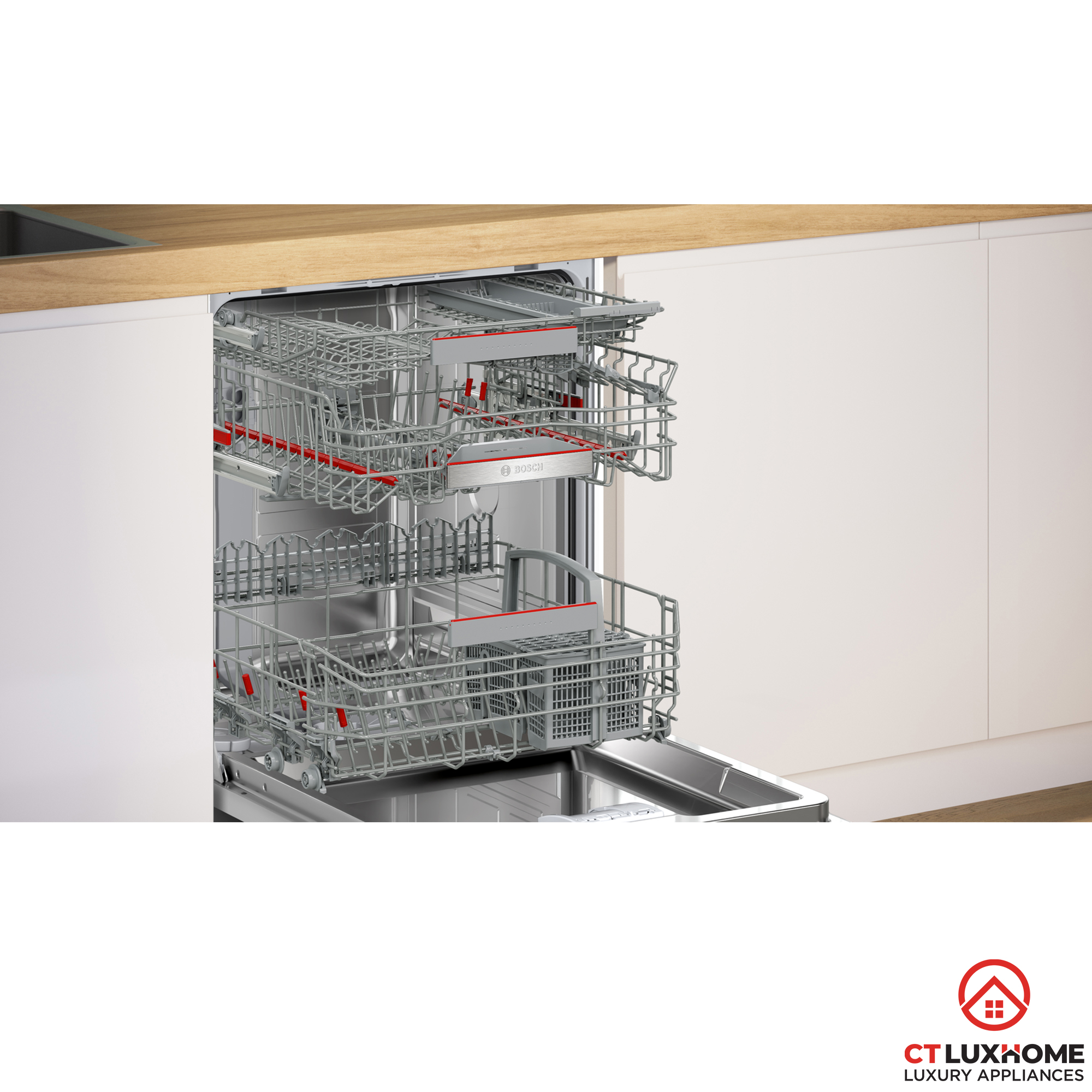 MÁY RỬA BÁT BÁN ÂM BOSCH SMI4EDS13E SERIE 4 SẤY HÉ CỬA