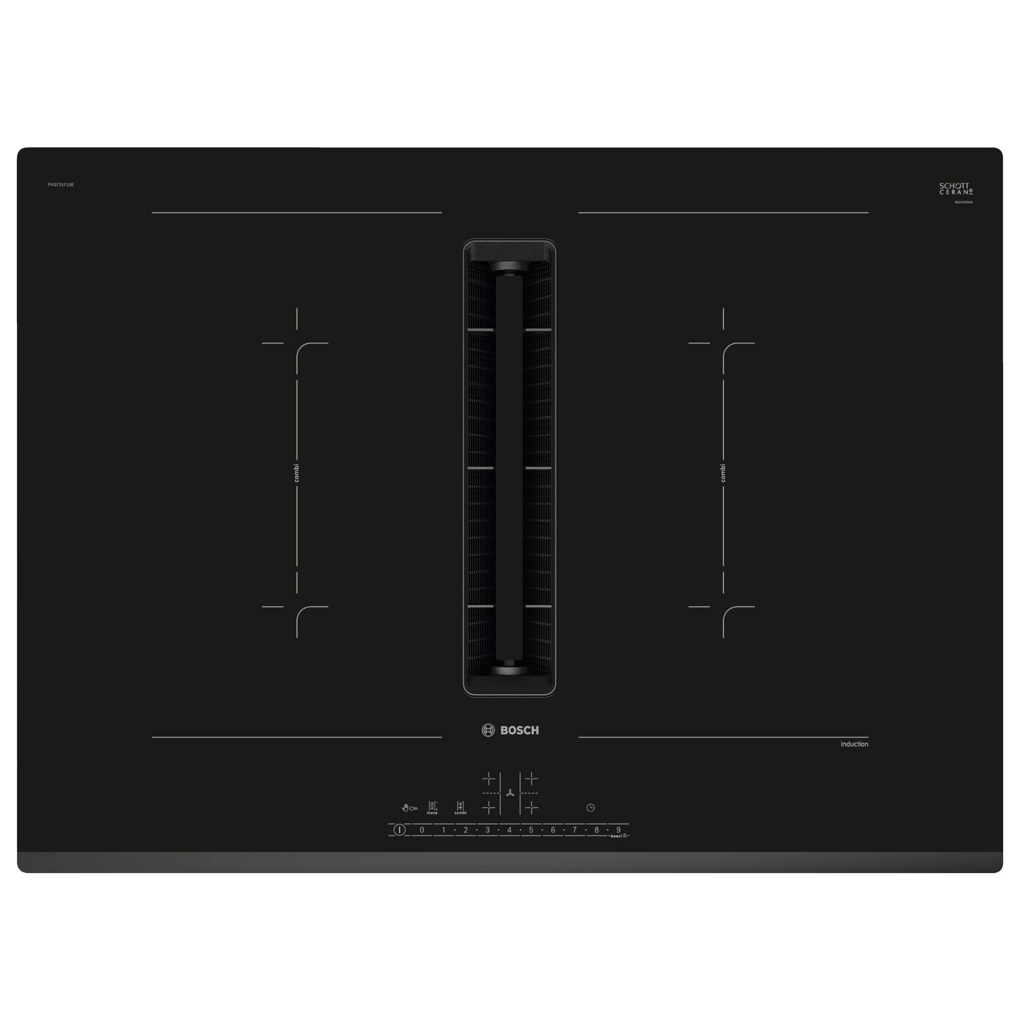 BẾP TỪ KẾT HỢP HÚT MÙI BOSCH PVQ731F15E SERIE 6 BỐN VÙNG NẤU