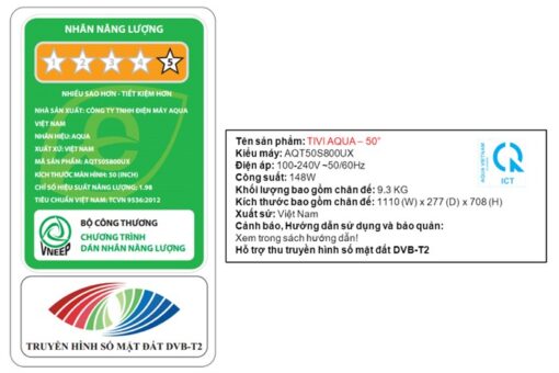 Google Tivi Aqua QLED 4K 50 inch AQT50S800UX