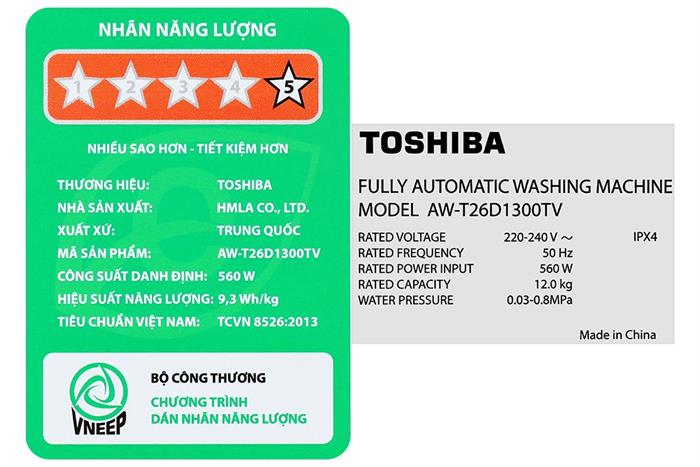 Máy giặt Toshiba Inverter 12kg AW-T26D1300TV(MG)