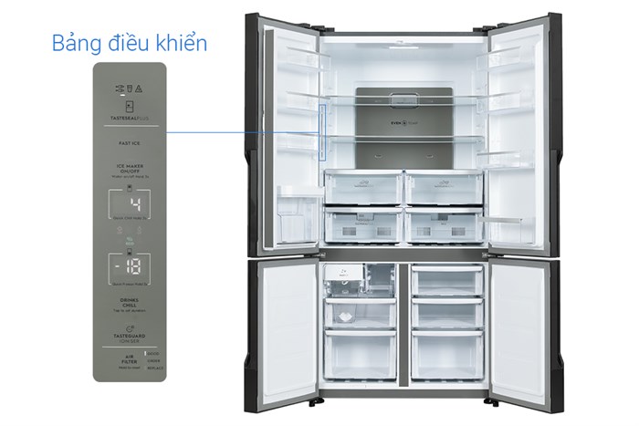 Tủ Lạnh Electrolux Inverter 562 lít Multi Door EQE5660A-B