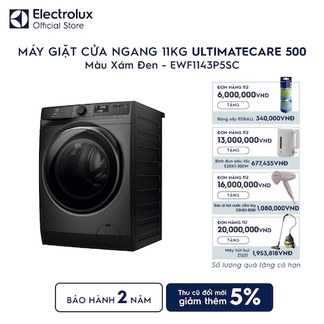 Máy giặt Electrolux UltimateCare 500 Inverter 11 kg EWF1143P5SC