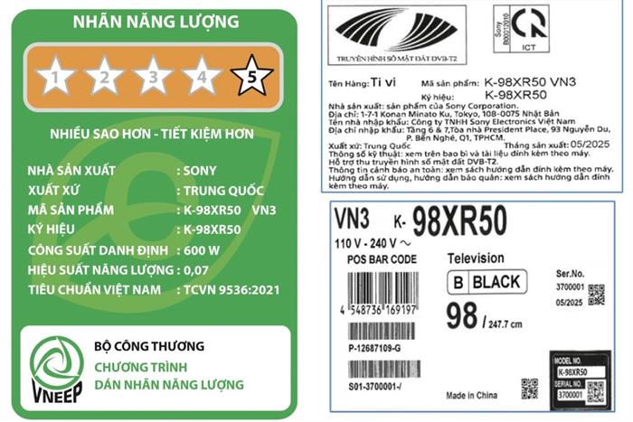 Google Tivi Mini LED Sony AI 4K 98 inch K-98XR50