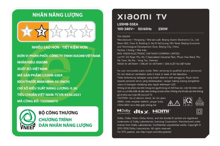 Google Tivi QD-MiniLED Xiaomi S Pro 4K 55 inch L55MB-SSEA 2026