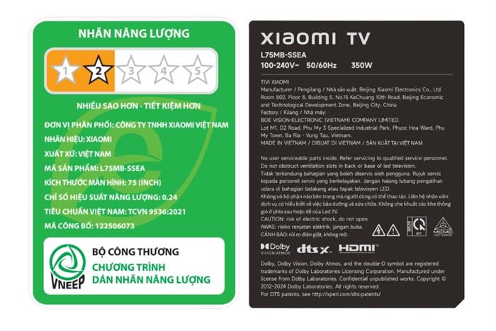 Google Tivi QD-MiniLED Xiaomi S Pro 4K 75 inch L75MB-SSEA 2026