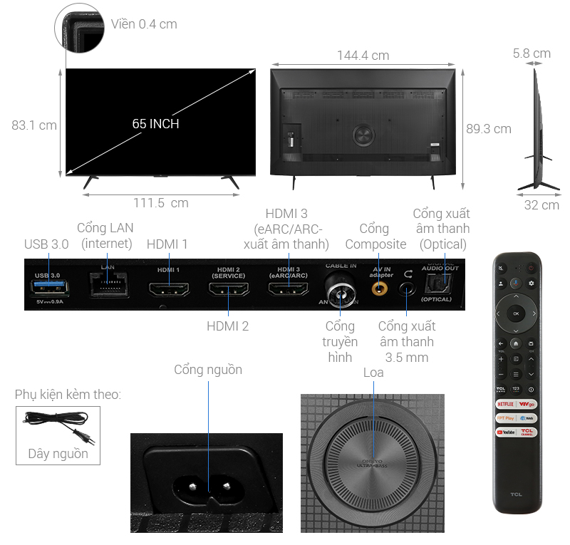 Google Tivi TCL AI 4K 65 inch 65P79B Pro