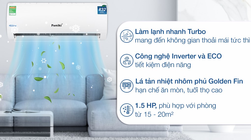 Điều hòa Funiki 1 chiều Inverter 12.000Btu HIC12TMU