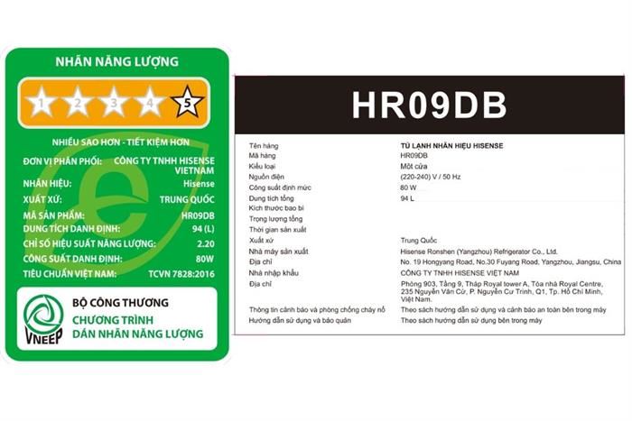 Tủ Lạnh Hisense mini 94 lít HR09DB