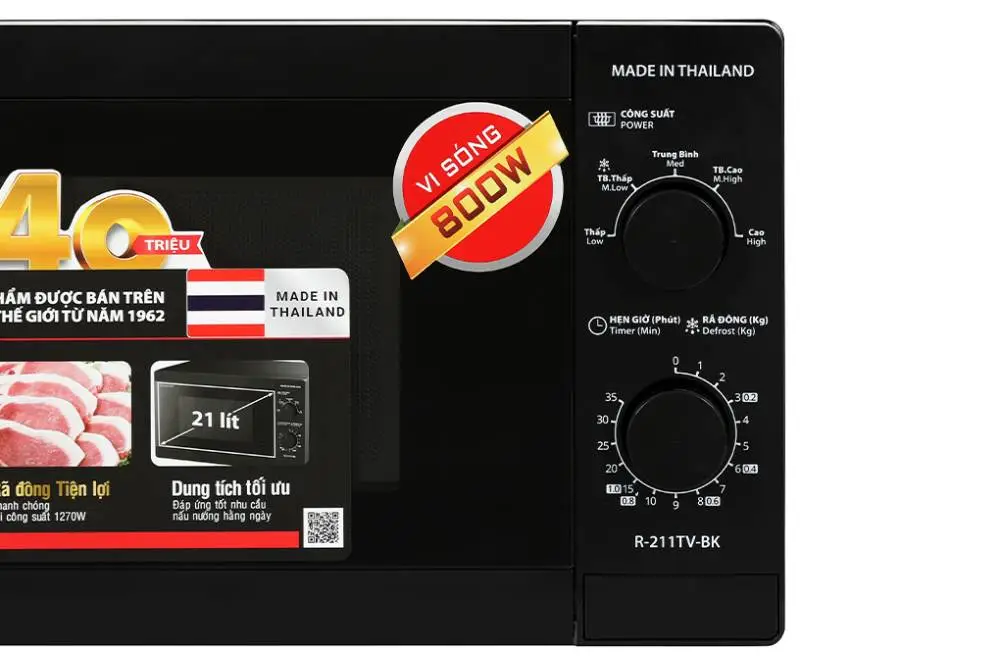 Lò vi sóng 21L Sharp R-211TV-BK