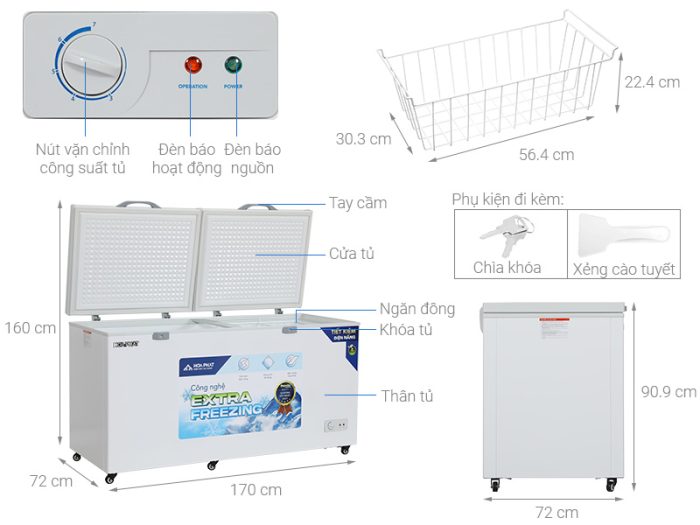 Tủ đông Hòa Phát 544 lít HPF-AD6544