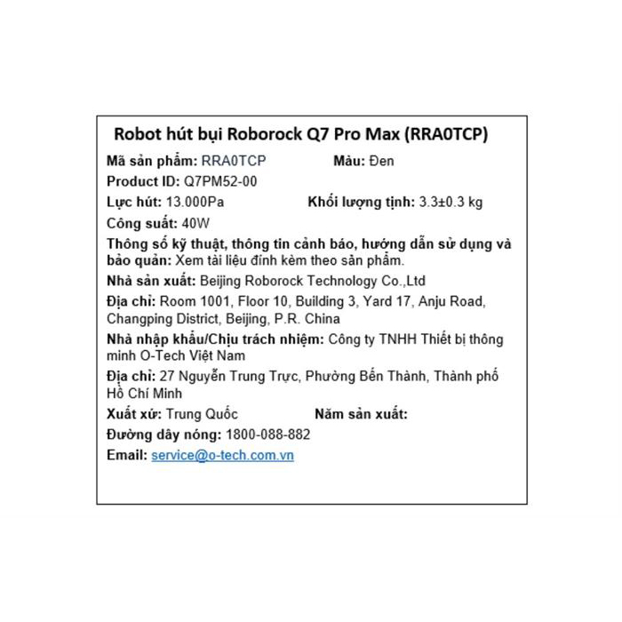 Robot hút bụi lau nhà Roborock Q7 Pro Max+