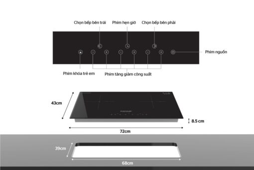 Bếp điện từ 2 vùng nấu Sunhouse SHB-DI01 4000W
