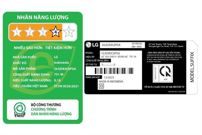 Smart Tivi OLED LG AI 4K 83 inch OLED 83C6PSA
