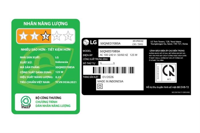Smart Tivi QNED LG AI 4K 50 inch 50QNED70BSA