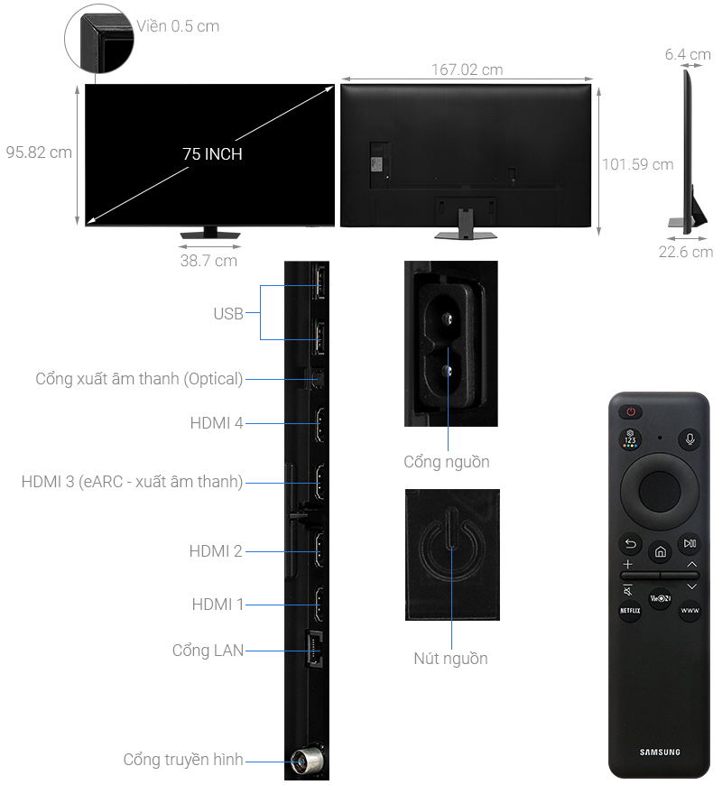 NEO QLED Tivi 4K Samsung 75 inch QA75QN85D Smart TV