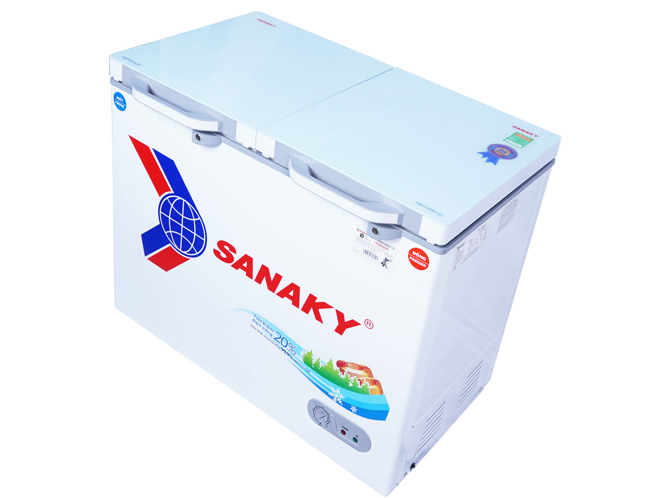Tủ đông mặt kính cường lực Sanaky VH-2899W2KD