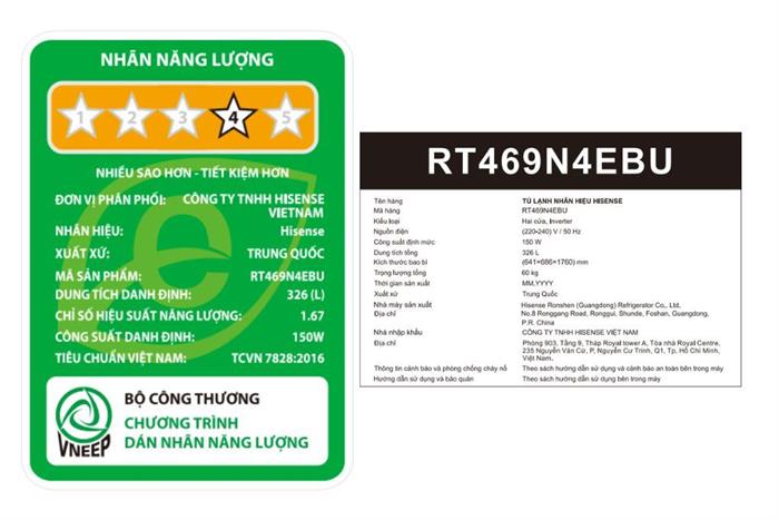 Tủ lạnh Hisense Inverter mặt kính 324 lít RT469N4EBU