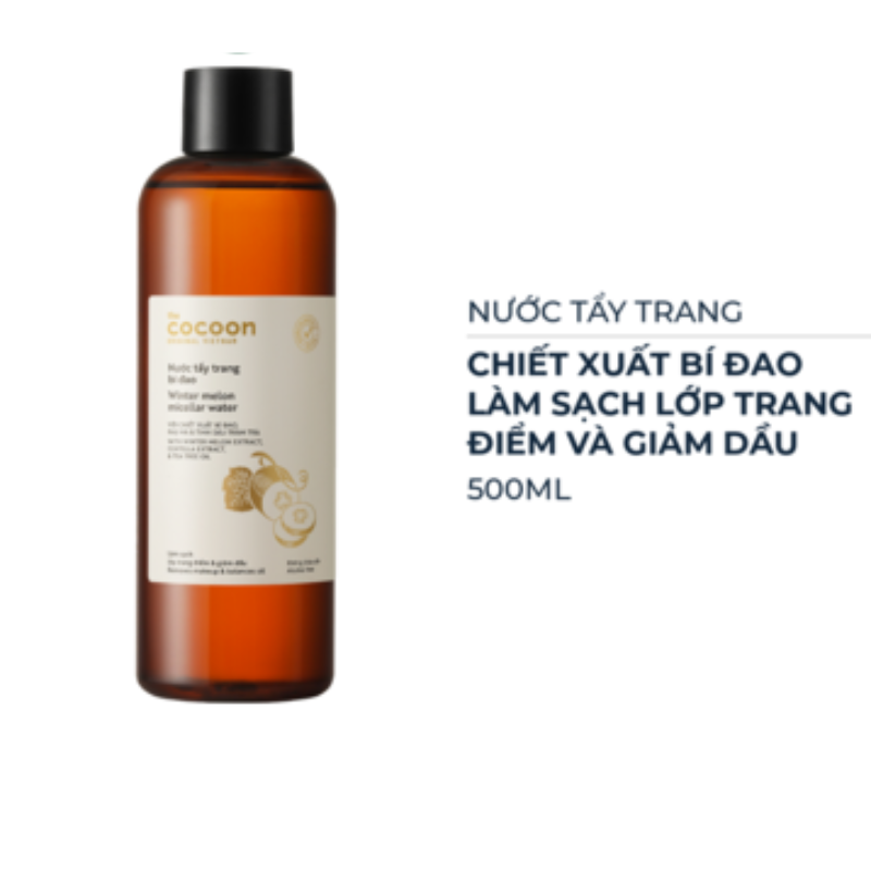 Nước Tẩy Trang Bí Đao Cocoon Làm Sạch & Giảm Dầu 500ml Winter Melon Micellar Water