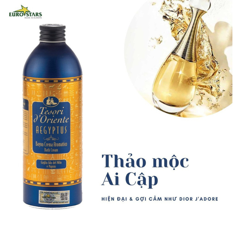 Sữa tắm nước hoa Ý Tesori d'Oriente chính hãng 500ml kèm vòi
