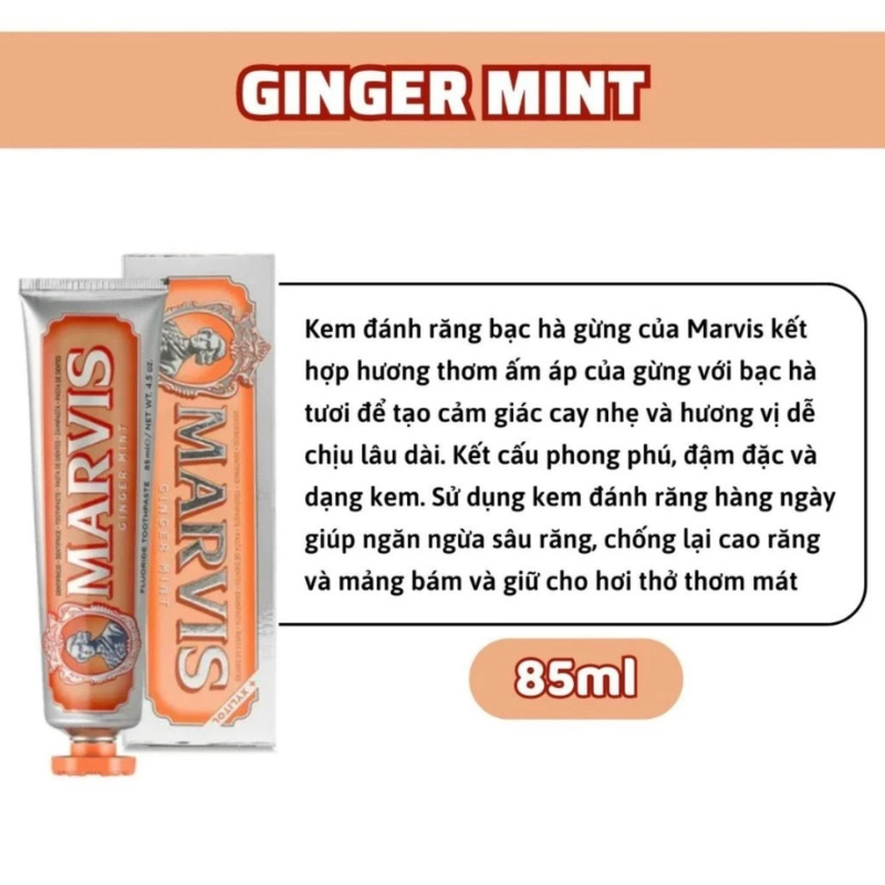 Hàng Công Ty Kem Đánh Răng Marvis Loại Bỏ Mảng Bám Vết Ố Vàng Làm Trắng Răng 85m