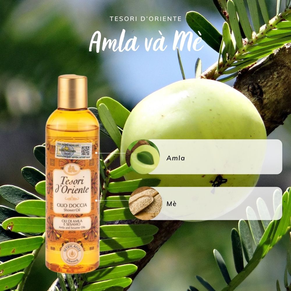 Tinh Dầu Tắm Alma Và Dầu Mè 250ml Tesori d'Oriente