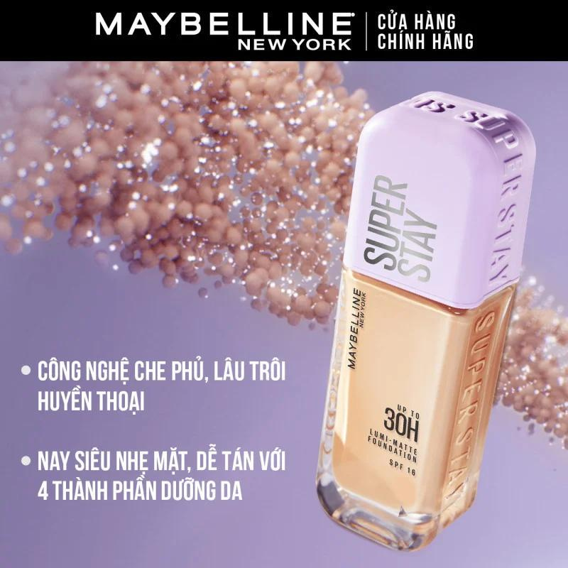 Kem Nền Bắt Sáng, Che Phủ Cao, Siêu Nhẹ Mặt Maybelline Super Stay Up To 30H Lumi-Matte Foundation 35ml