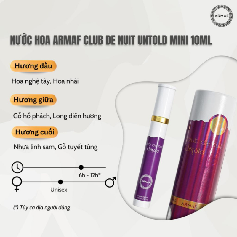 Nước hoa Armaf Club De Nuit Untold 10ml